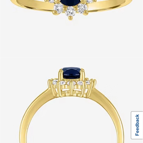 Cocktel Diamond Ring Womens Lab Created Gemstone & 1/4 CT. Lab Diamond 10K Gold - Picture 6 of 6